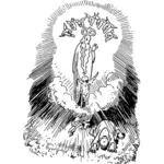הולי פסל אישה עם מלאכים בתמונה וקטורית